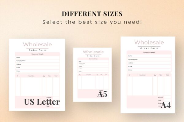 Wholesale Order Form Printable Feature Images 3 Wholesale order form