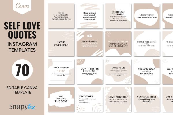 Self love quote templates for instagram
