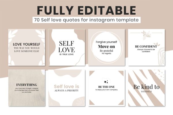 Self love quote templates for instagram