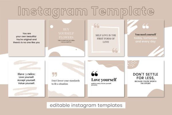 Self love quote templates for instagram