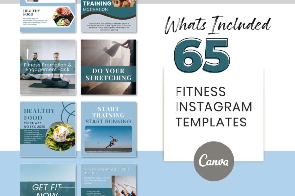 Fitness Instagram Template 7 Fitness instagram canva post templates