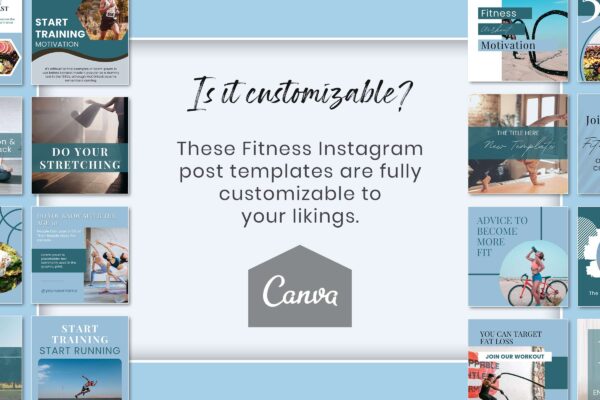 Fitness Instagram Template 8 Fitness instagram canva post templates