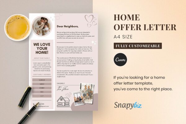 Editable home offer template