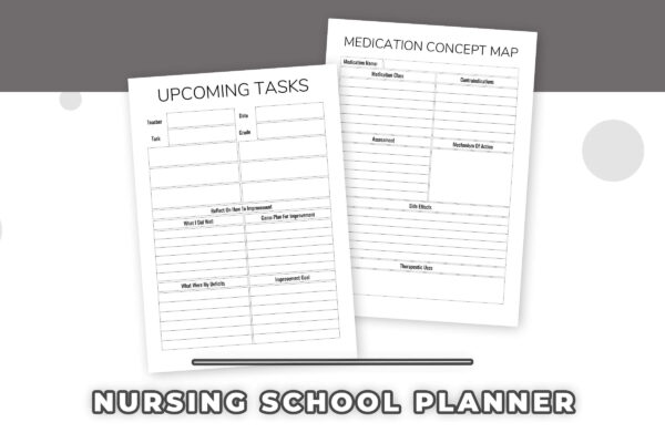 Nursing school printable planner