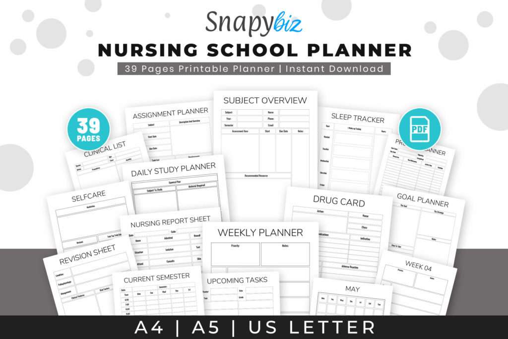 nursing school printable planner