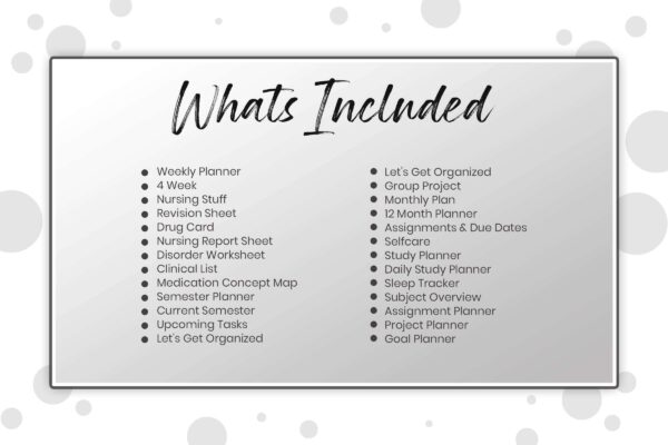 Nursing school printable planner