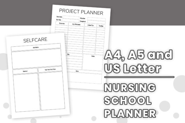 Nursing school printable planner