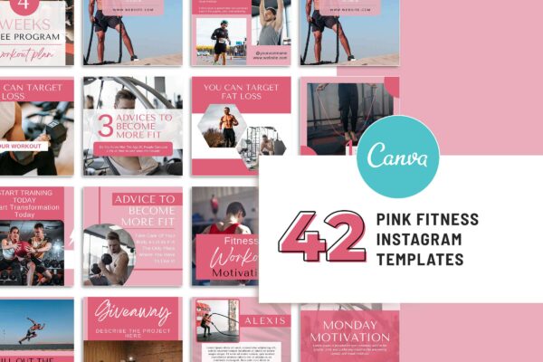 Fitness instagram canva post templates