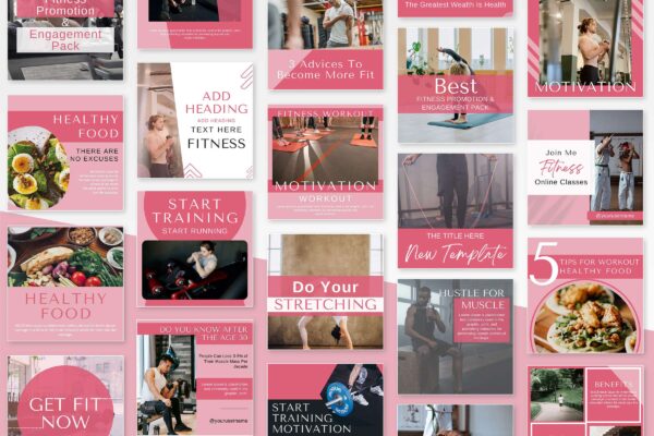 Fitness instagram canva post templates
