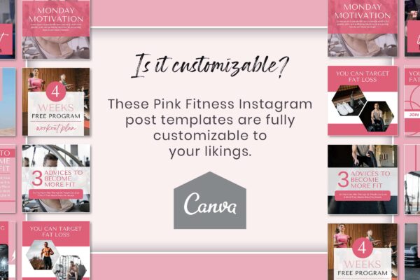 Fitness instagram canva post templates