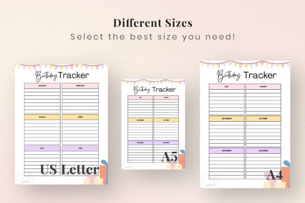 Editable birthday tracker