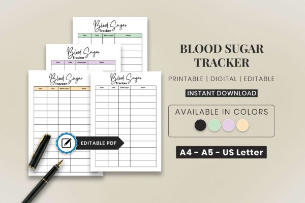 Blood sugar log printable