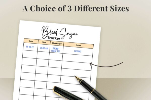 Blood sugar log printable