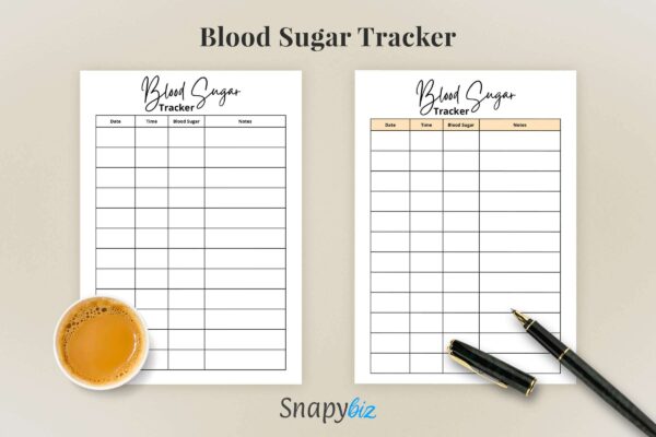 Blood sugar log printable