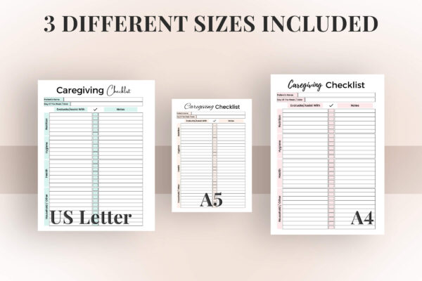 Caregiving Checklist For Editable 5 Caregiving checklist | editable caregiving checklist