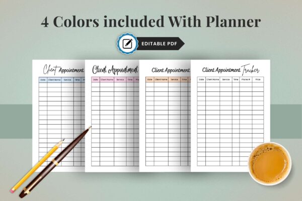 Editable client appointment tracker