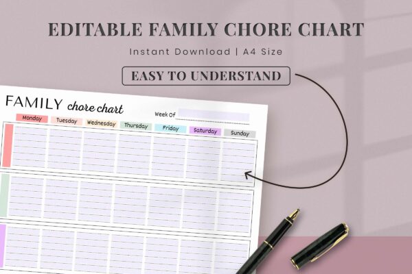 Editable Family Chore Chart Feature Images 9 Editable family chore chart