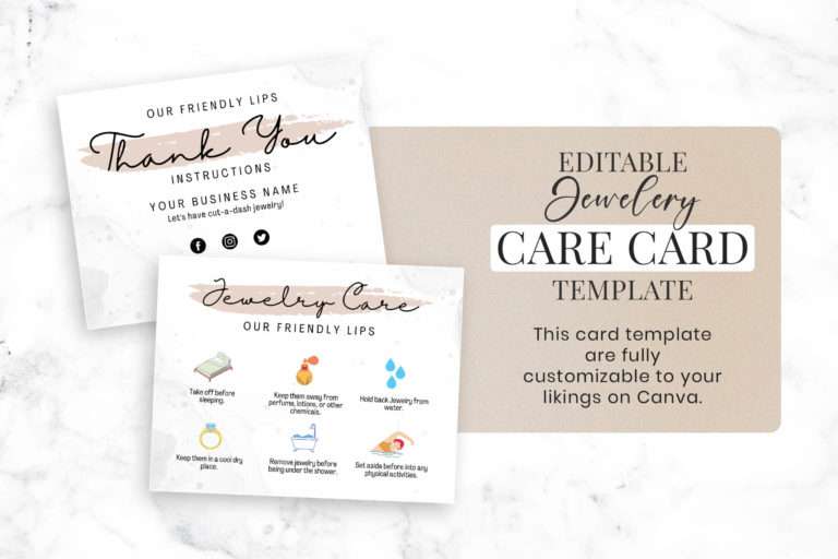 Printable Jewelry Care Card