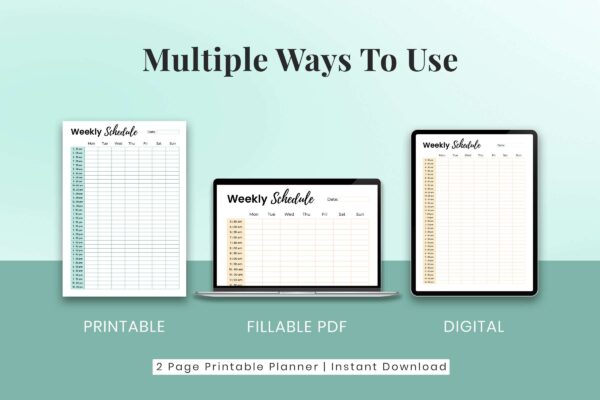 Half Hour Weekly Schedule Feature Image 4 Editable half hour weekly schedule