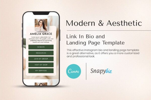 Instagram Link In Bio And Landing Page Template 11 Link in bio template | canva link in bio