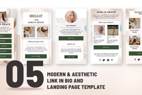 Instagram Link In Bio And Landing Page Template 2 Link in bio template | canva link in bio