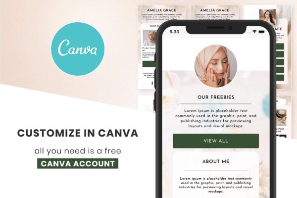 Instagram Link In Bio And Landing Page Template 3 Link in bio template | canva link in bio