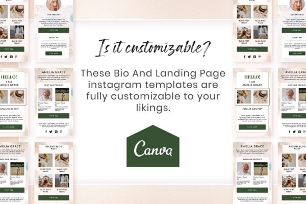 Instagram Link In Bio And Landing Page Template 8 Link in bio template | canva link in bio