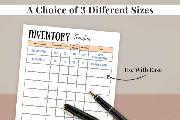 Editable inventory tracker
