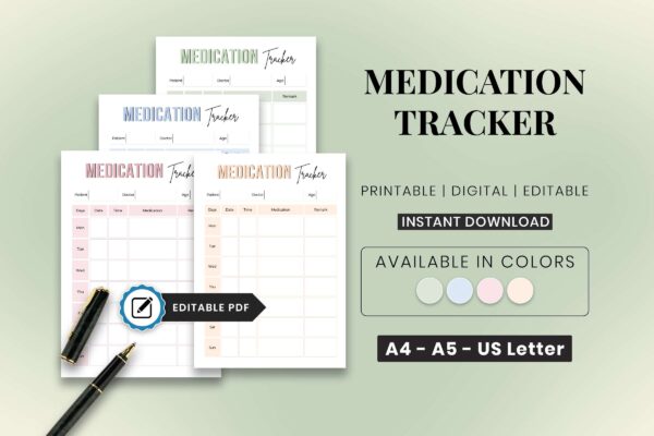 Printable medication tracker