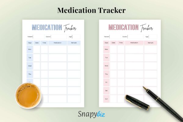 Printable medication tracker