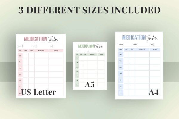 Printable medication tracker