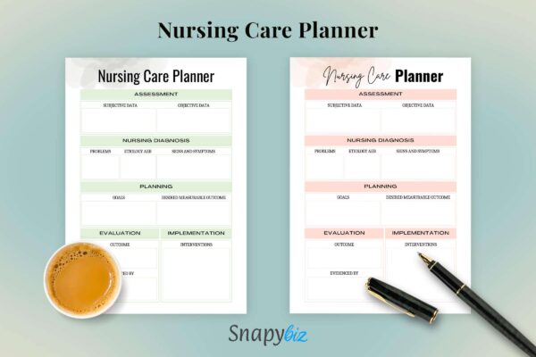 Nursing Care Planner For Editable Printable 4 Nursing care plans printable