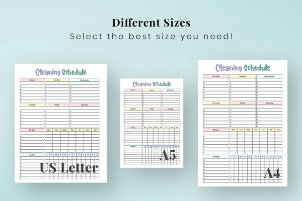 One Page Cleaning Schedule Printable Feature Image 2 Editable cleaning schedule printable