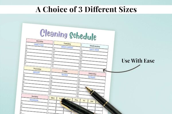 One Page Cleaning Schedule Printable Feature Image 5 Editable cleaning schedule printable