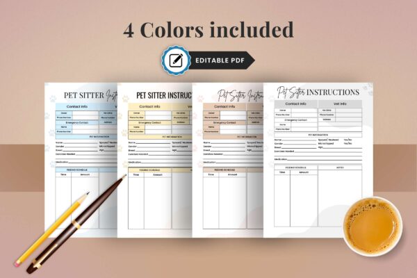 Pet Sitter Instructions 1 Pet sitter instructions | editable pet sitter instructions