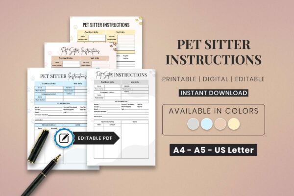 Pet Sitter Instructions 2 Pet sitter instructions | editable pet sitter instructions