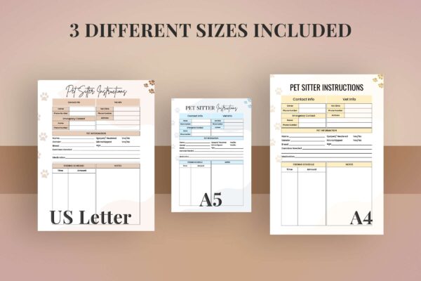 Pet Sitter Instructions 4 Pet sitter instructions | editable pet sitter instructions