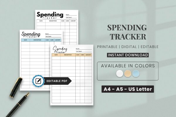 Editable spending tracker