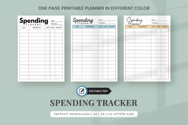 Editable spending tracker