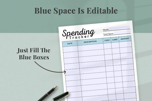Editable spending tracker