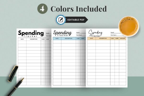Editable spending tracker
