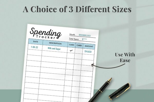 Editable spending tracker