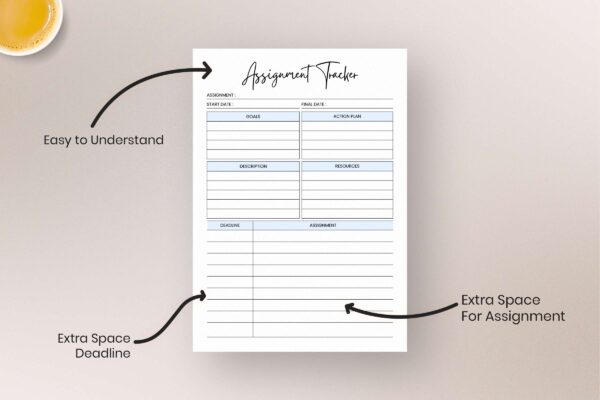 Assignment tracker sheet