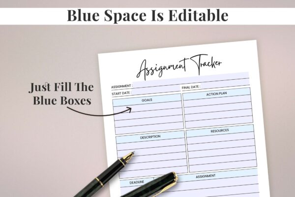 Assignment tracker sheet