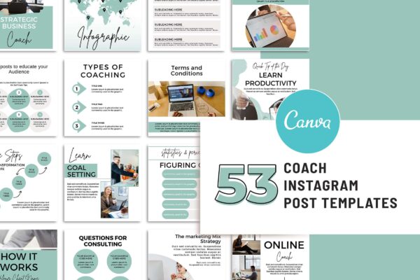 Coach Instagram Post Template 1 Coach instagram post template for business