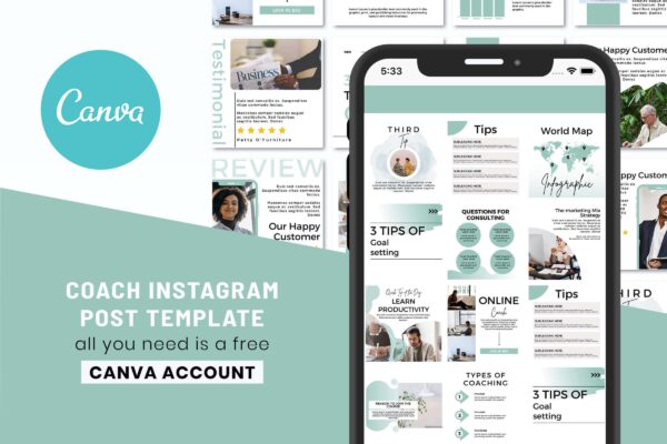 Coach Instagram Post Template 3 Coach instagram post template for business