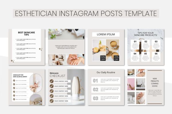 Esthetician instagram post template