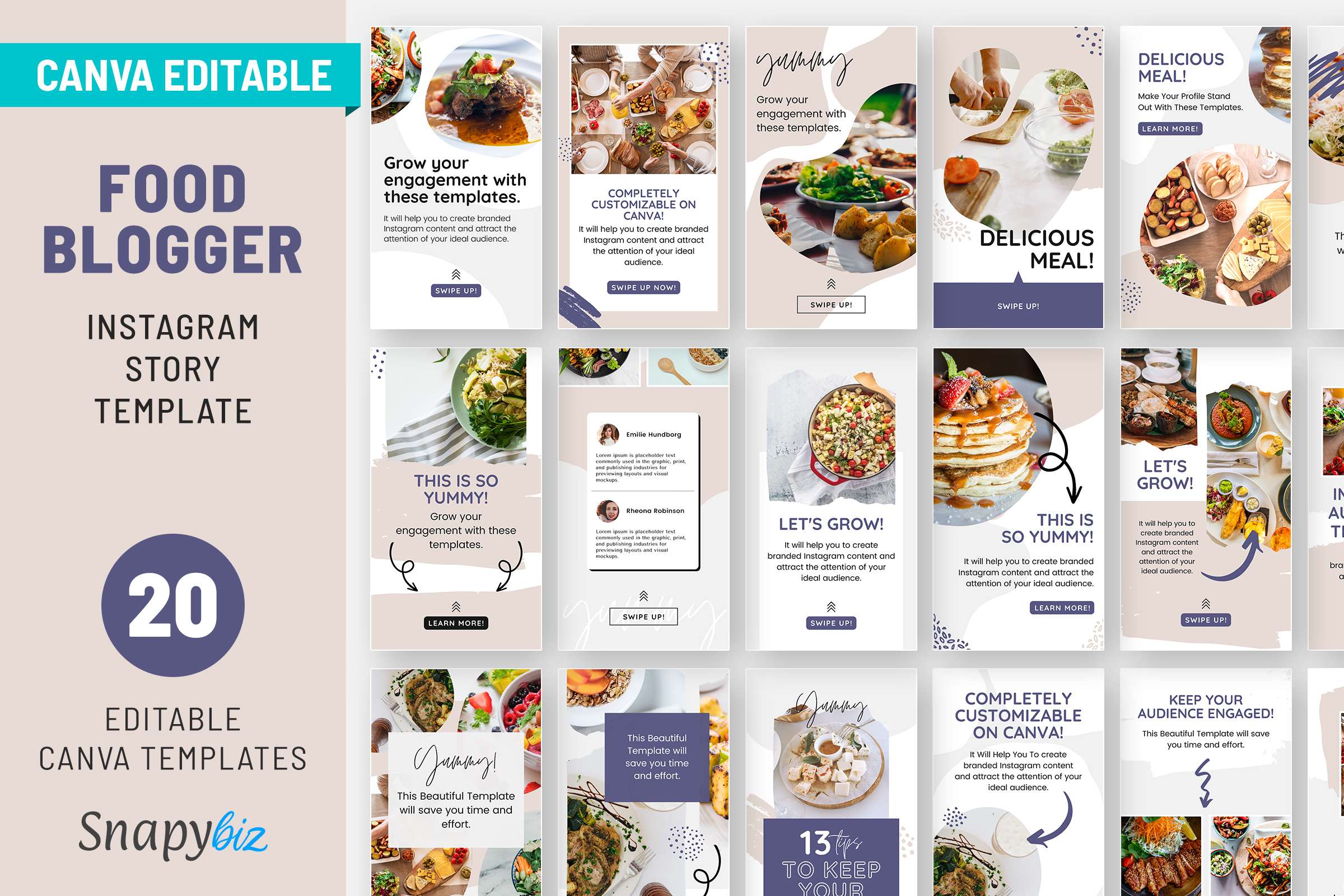 Food blogger instagram story template