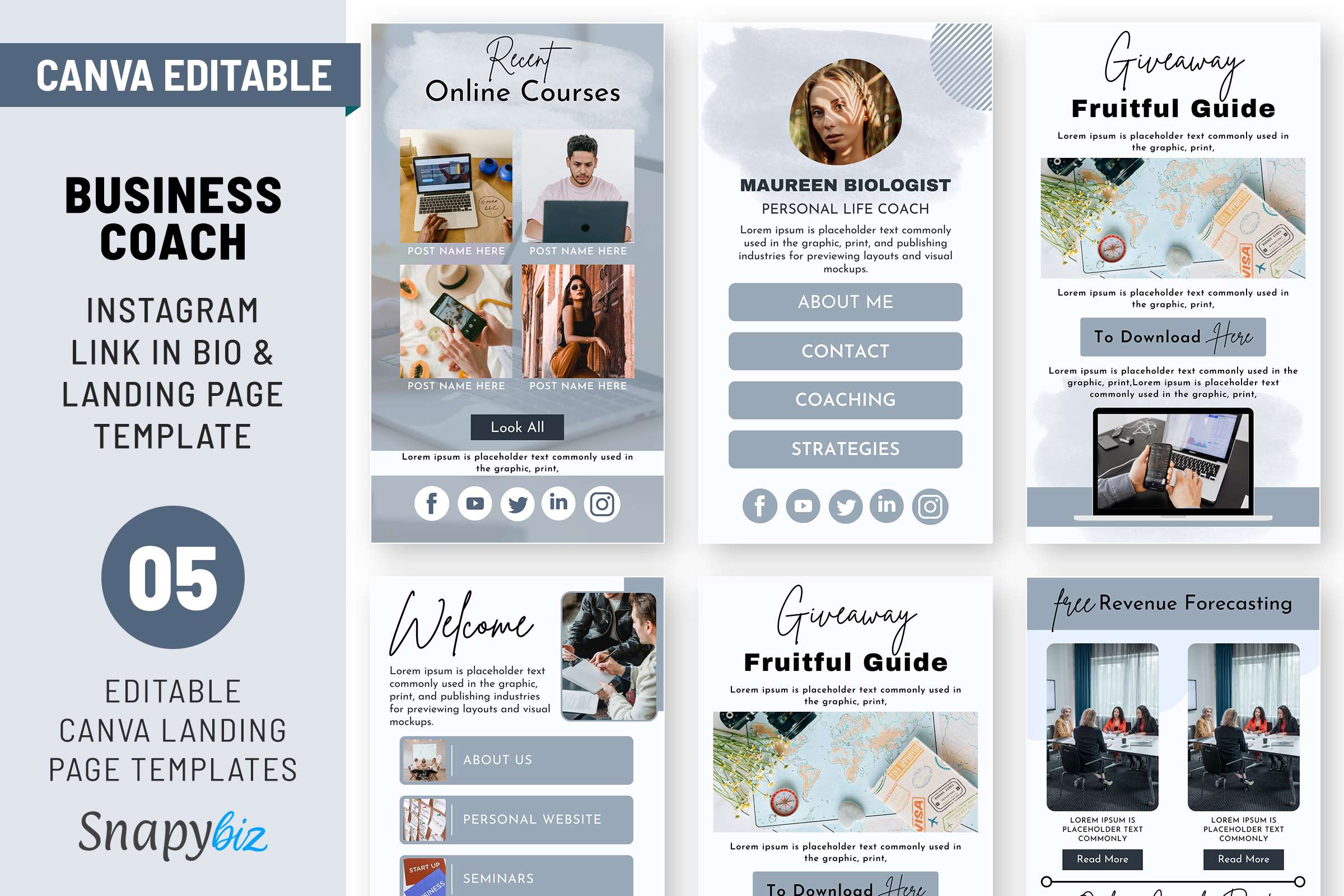 instagram page template editable
