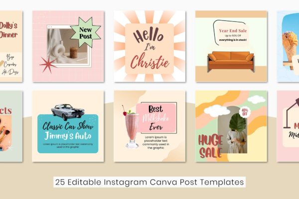 Retro instagram post template